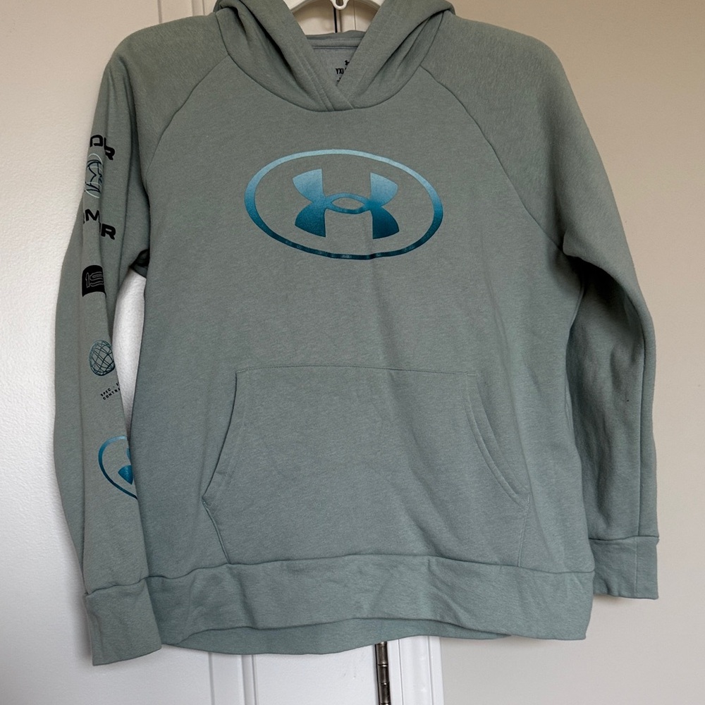 Under Armour Blue Logo Teal Hoodie